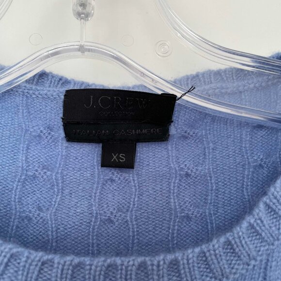 J.Crew 100% Cashmere Cable-knit Sweater - Blue, Size XS - Picture 2 of 3